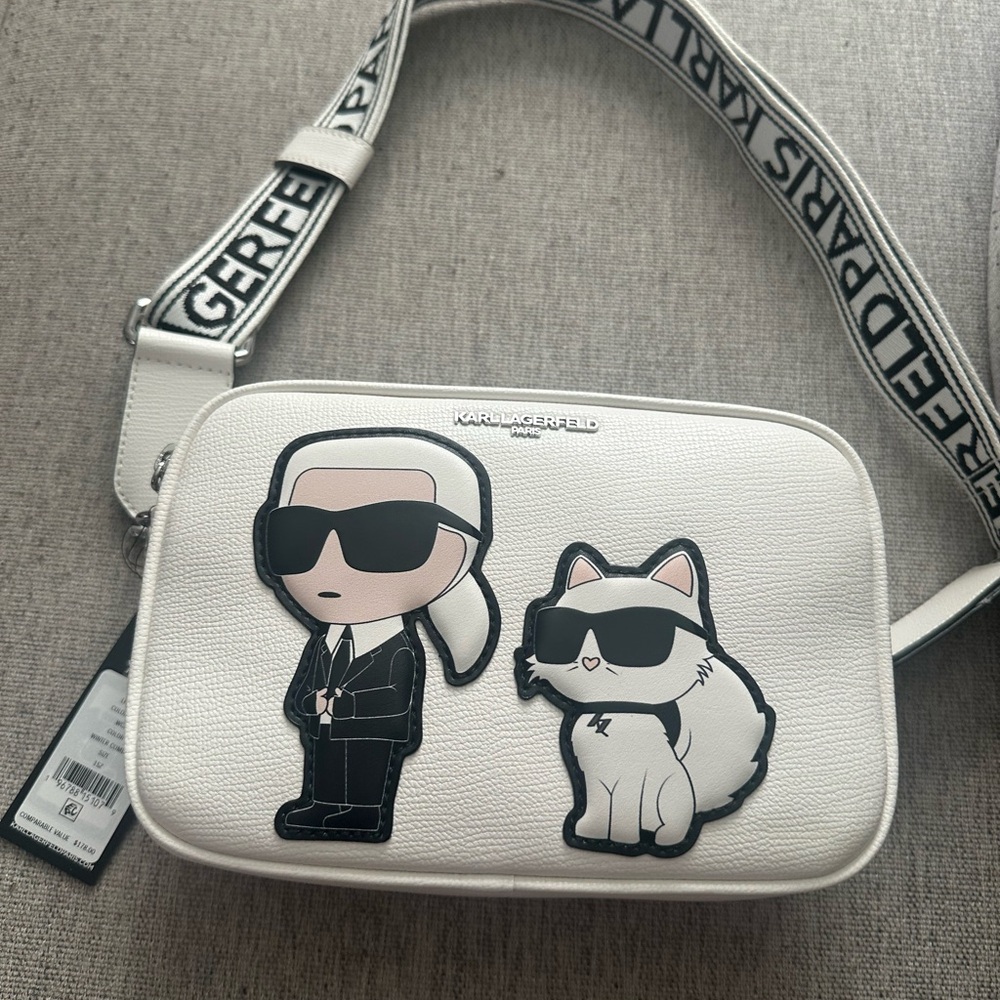 Karl Lagerfeld White Bag with Cartoon Characters
